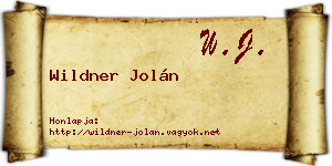 Wildner Jolán névjegykártya